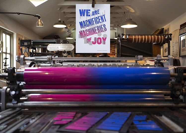 we are magnificent machineries of joy wood type poster hanging_750