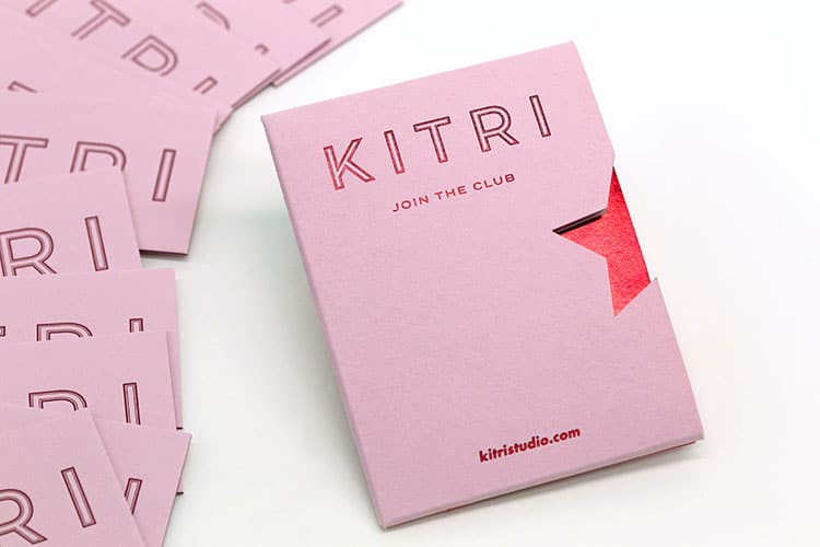kitri hot foil stamped discount card die cut wallet_750