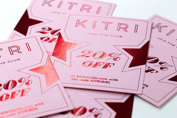 kitri hot foil stamped discount cards_750